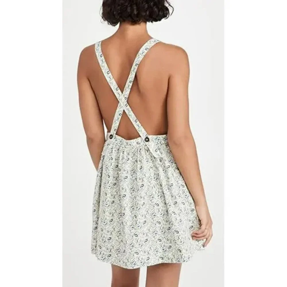 FREE PEOPLE Women's Petunia Mini Dress, Tea Combo, Floral, M - Picture 4 of 6